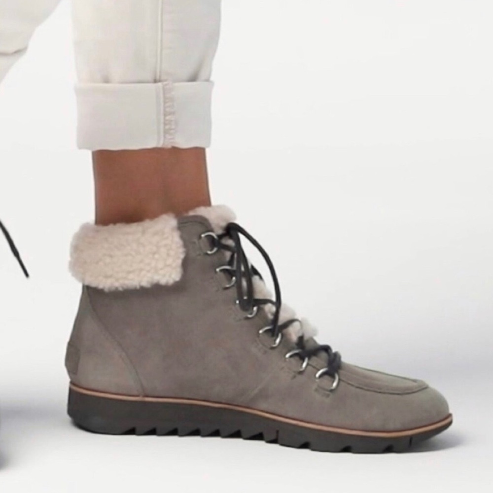 Sorel Harlow Lace Cozy Waterproof Boots, Light Grey